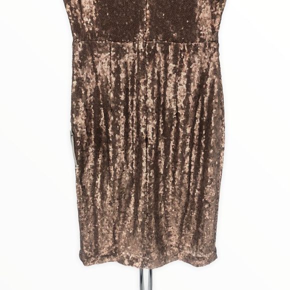 Lulus Champagne Showers Matte Bronze Sequin Bodycon Dress size Small NWT - Picture 8 of 13